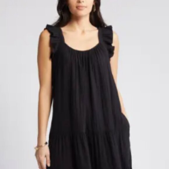 Caslon® Ruffle Tiered Cotton Maxi Sundress Size XXS NWT - Picture 1 of 4